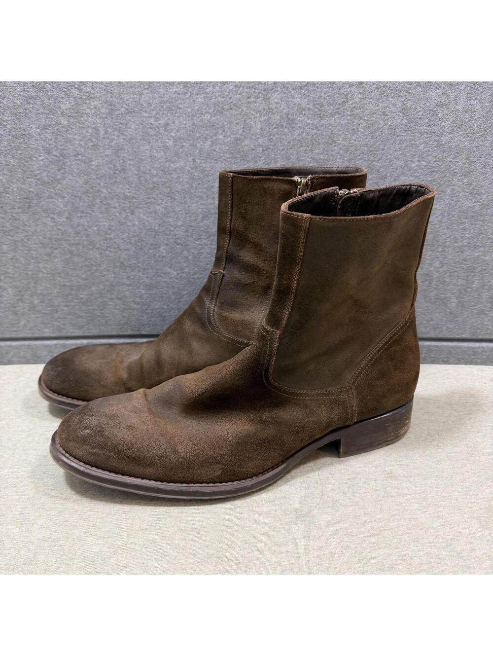 TO BOOT NEW YORK MULLER Brown Suede Side Zip Boots Mens Size 13